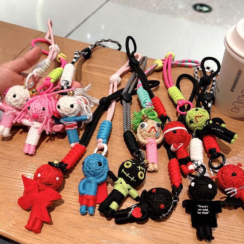 Μάλλινη κούκλα βουντού με δημιουργικό κρεμαστό κόσμημα, μούμια, μπρελόκ, κούκλα, άνδρας και γυναίκα, τσάντα μαθητή, κρεμαστά αξεσουάρ για ζευγάρια