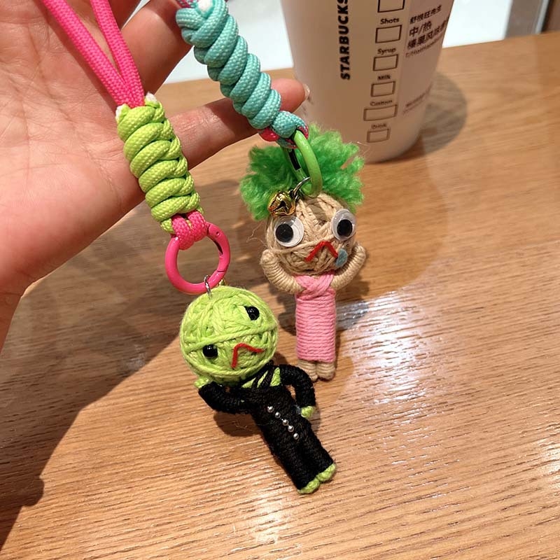 Μάλλινη κούκλα βουντού με δημιουργικό κρεμαστό κόσμημα, μούμια, μπρελόκ, κούκλα, άνδρας και γυναίκα, τσάντα μαθητή, κρεμαστά αξεσουάρ για ζευγάρια