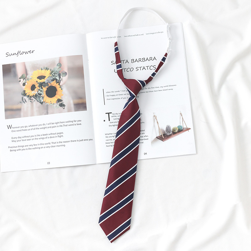 Vyno raudonumo mėlynai dryžuotas japoniško stiliaus marškinių formos kaklaraištis, moteriškas, peteliškės spalvos, be rankų, DK aksesuarai