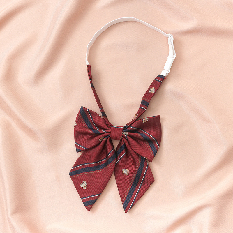 Vyno raudonumo mėlynai dryžuotas japoniško stiliaus marškinių formos kaklaraištis, moteriškas, peteliškės spalvos, be rankų, DK aksesuarai