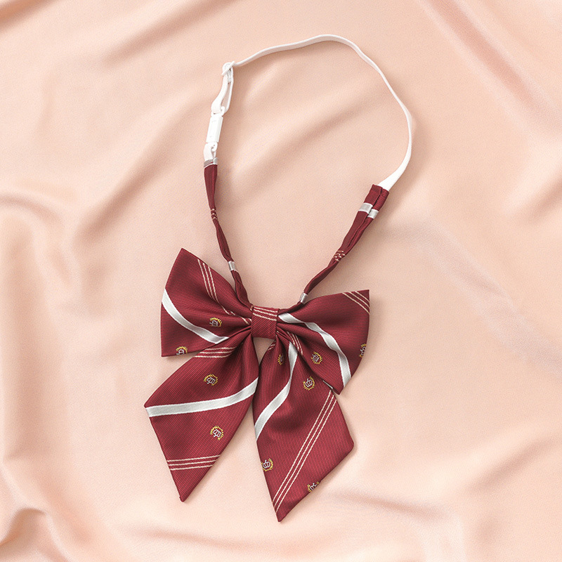 Vyno raudonumo mėlynai dryžuotas japoniško stiliaus marškinių formos kaklaraištis, moteriškas, peteliškės spalvos, be rankų, DK aksesuarai