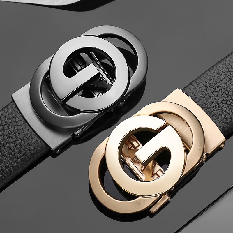 Aukštos klasės paprastas raidžių diržas ličių rašto lydinio automatinis sagties diržas dalykinis laisvalaikio kostiumas kelnės kelnės diržas plaukų karta