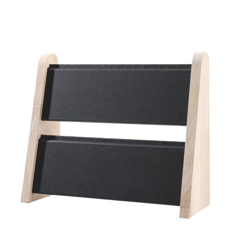 Aukštos kokybės medžio masyvo dvisluoksnis karolių demonstravimo stovas, pakabukų papuošalų demonstravimo stovas, papuošalų laikymo stovas, tiesioginis vertikalus