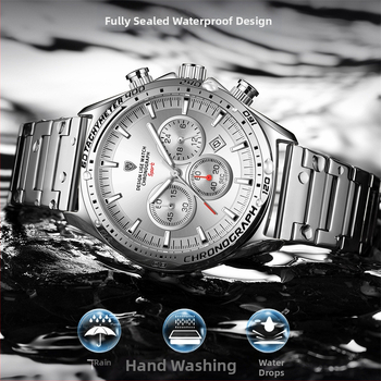 Διασυνοριακό μηχανικό ρολόι για επιχειρήσεις με εκρηκτικό σχεδιασμό, πολυλειτουργικό ρολόι χαλαζία Advanced Sense για άνδρες με μεγάλο καντράν και τρεις οπές, έξι ακίδες