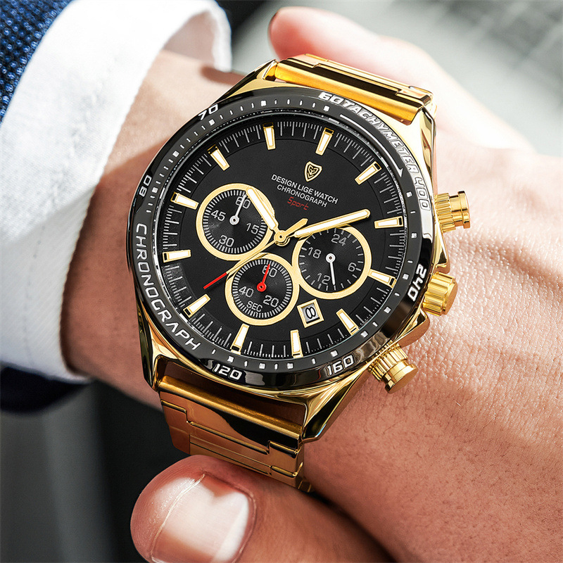 Tarpvalstybinis sprogstamasis verslo mechaninis laikrodis vyrams, pažangus daugiafunkcis didelis ciferblatas, trijų akių šešių kontaktų kvarcinis laikrodis