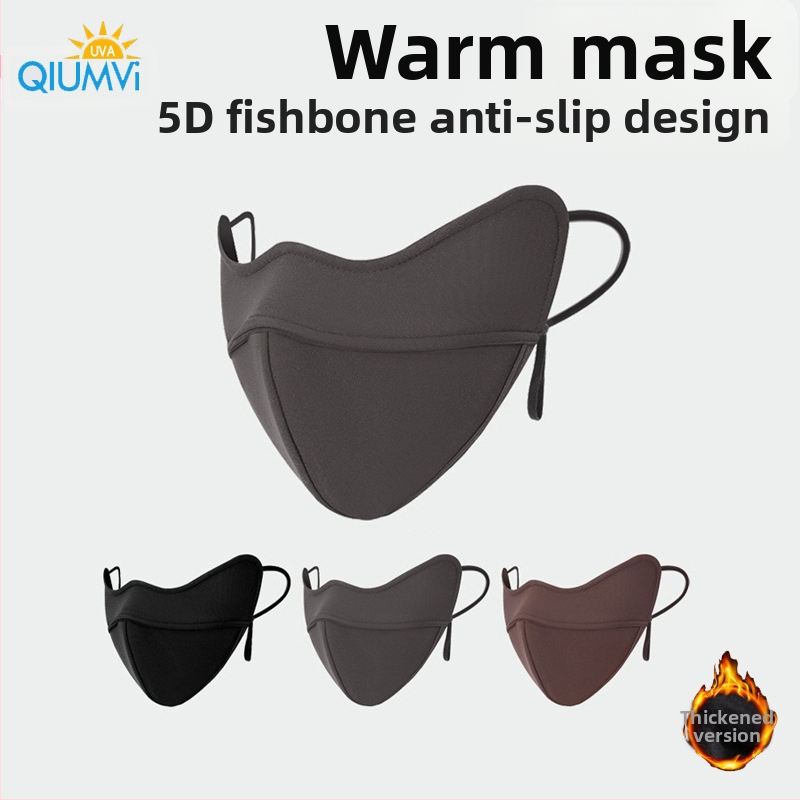 Žieminė kremzlės šilta kaukė, atspari šalčiui, akių kampučių apsauga, moteriška, grynos medvilnės, atspari vėjui, sustorinta, trimatė, 3D jojimo kaukė, skalbiama