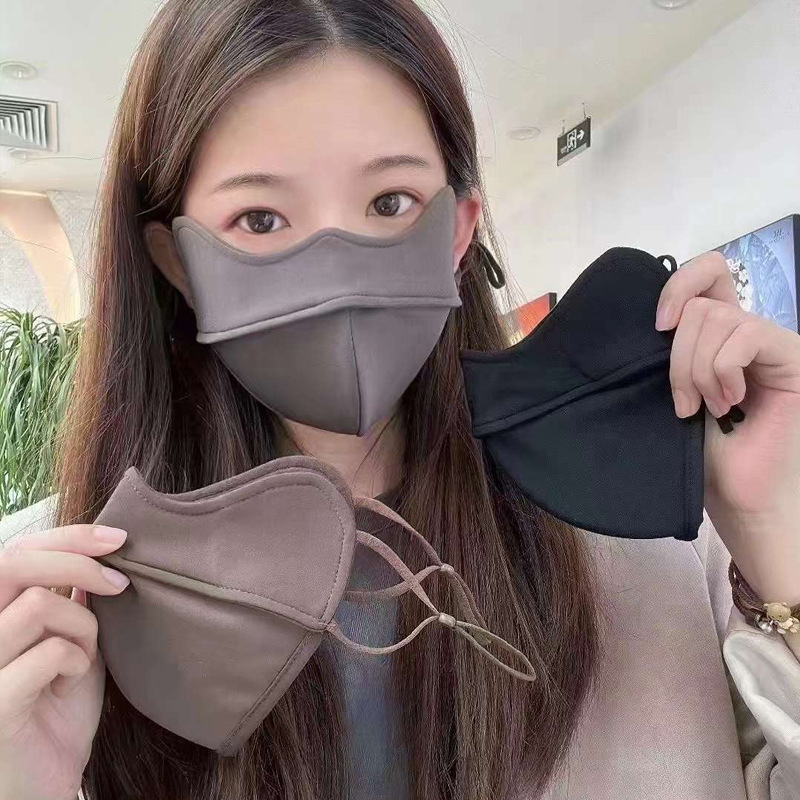 Žieminė kremzlės šilta kaukė, atspari šalčiui, akių kampučių apsauga, moteriška, grynos medvilnės, atspari vėjui, sustorinta, trimatė, 3D jojimo kaukė, skalbiama