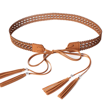 Etnikai stílusú üreges széles öv női szoknya divatos, mindenhez illő bojtos díszítéssel, deréklánccal, csipkés öv kiegészítőkkel