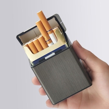 Uus alumiiniumisulamist harjatud sigaretiümbris, metallist sigaretiümbris, magnetilise pandlaga sigaretiümbris meeste metallist sigaretiümbris