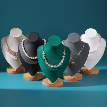 Υψηλής ποιότητας μασίφ ξύλινο πορτρέτο μοντέλο κοσμημάτων ράφι κολιέ βιτρίνα κοσμημάτων στηρίγματα κοσμημάτων βιτρίνα ραφιών κοσμημάτων