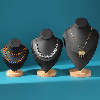 Υψηλής ποιότητας μασίφ ξύλινο πορτρέτο μοντέλο κοσμημάτων ράφι κολιέ βιτρίνα κοσμημάτων στηρίγματα κοσμημάτων βιτρίνα ραφιών κοσμημάτων