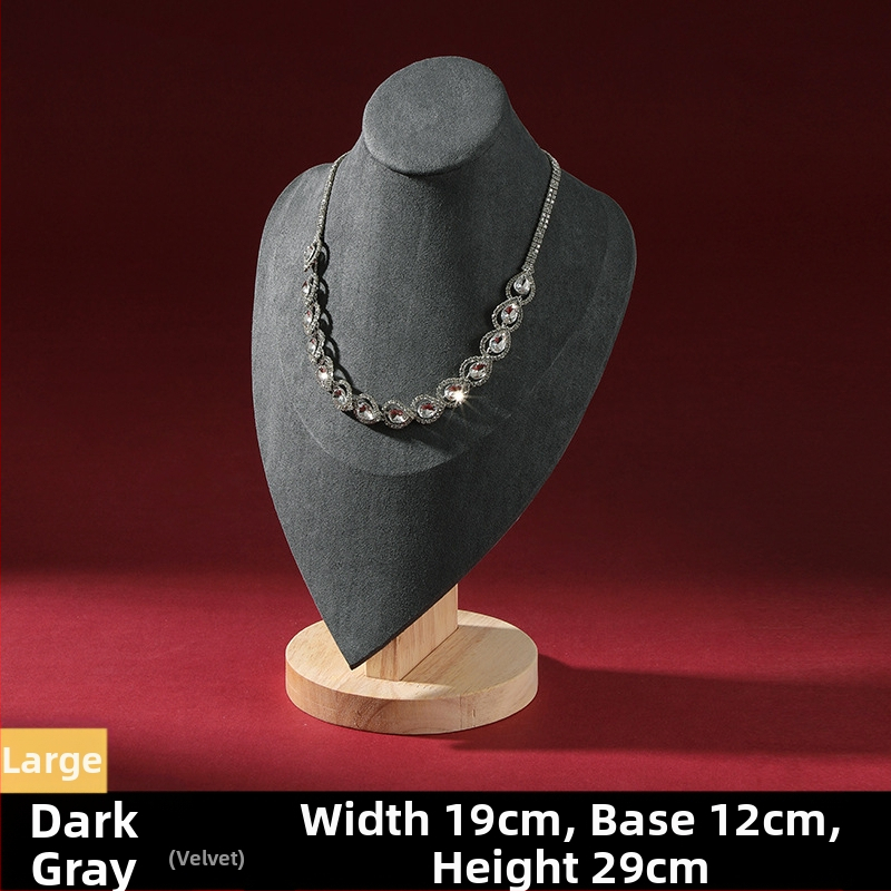 Kiváló minőségű tömörfa portrémodell ékszertartó nyaklánc kijelző pult ékszerkiállító kellékek ékszertartó állvány