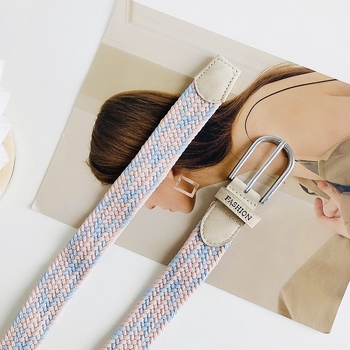 Ütésmentes öv Női farmer vászon öv Fonott rugalmas tűcsatos diák lusta szövet öv