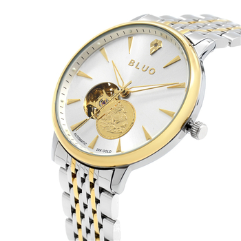 Pixiu Ανδρικό Χρυσό Ρολόι Hollow Simple Πλήρως Αυτόματο Μηχανικό Ρολόι Douyin Ζωντανή Μετάδοση Δημοφιλές Επαγγελματικό Ρολόι Casual για Άνδρες