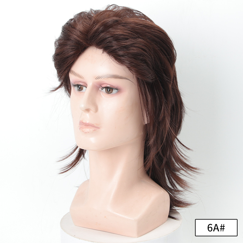 Piiriülene väliskaubandus Euroopa ja Ameerika meeste mullet-parukas 80ndate peokleit rekvisiidid kuldne parukas peakate