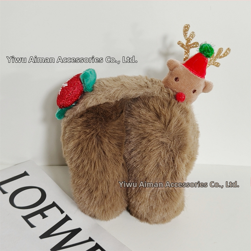 Žiemos nauji kalėdiniai briedžių sulankstomi ausų perkeliami ausys, sutirštinti šilti pliušiniai ausų maišeliai, mieli studentų šalčiui atsparūs ausų uždangalai moterims