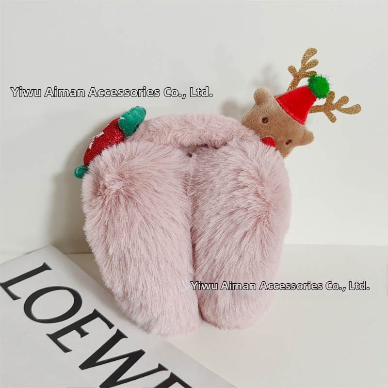 Žiemos nauji kalėdiniai briedžių sulankstomi ausų perkeliami ausys, sutirštinti šilti pliušiniai ausų maišeliai, mieli studentų šalčiui atsparūs ausų uždangalai moterims