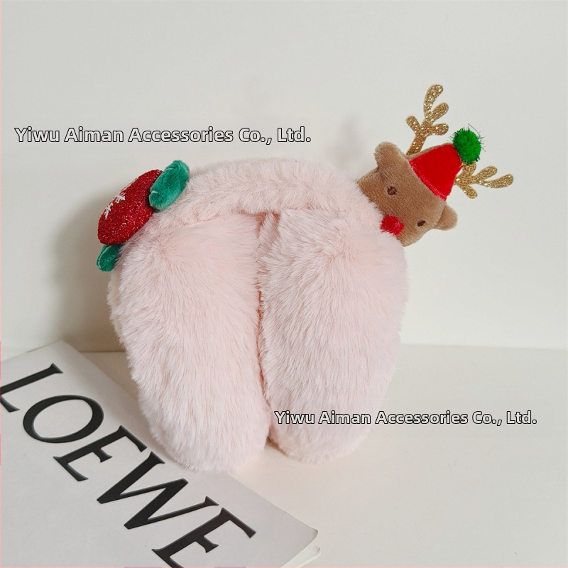 Žiemos nauji kalėdiniai briedžių sulankstomi ausų perkeliami ausys, sutirštinti šilti pliušiniai ausų maišeliai, mieli studentų šalčiui atsparūs ausų uždangalai moterims