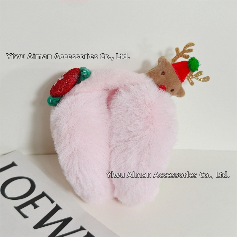 Žiemos nauji kalėdiniai briedžių sulankstomi ausų perkeliami ausys, sutirštinti šilti pliušiniai ausų maišeliai, mieli studentų šalčiui atsparūs ausų uždangalai moterims