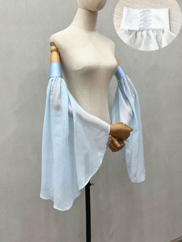 Pruudi šifoonist päikesekaitsega dekoratiivsed varrukad, lihtsad käsivarrukad, Cos Euroopa ja Ameerika pulmakaunistamise aksessuaarid V219