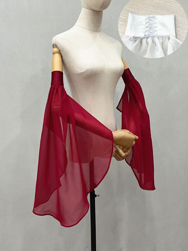 Pruudi šifoonist päikesekaitsega dekoratiivsed varrukad, lihtsad käsivarrukad, Cos Euroopa ja Ameerika pulmakaunistamise aksessuaarid V219