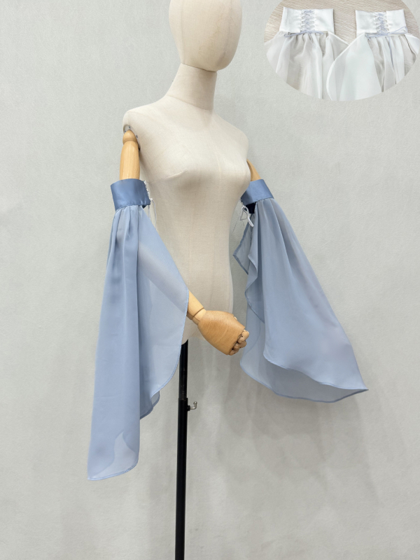 Pruudi šifoonist päikesekaitsega dekoratiivsed varrukad, lihtsad käsivarrukad, Cos Euroopa ja Ameerika pulmakaunistamise aksessuaarid V219