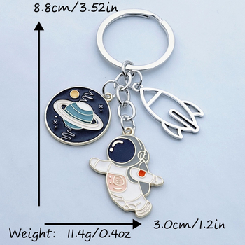 Ευρωπαϊκό και αμερικανικό σακίδιο πλάτης με κοσμήματα μόδας, μπρελόκ αστροναύτη, αστροναύτης, πυραύλος, πλανήτης