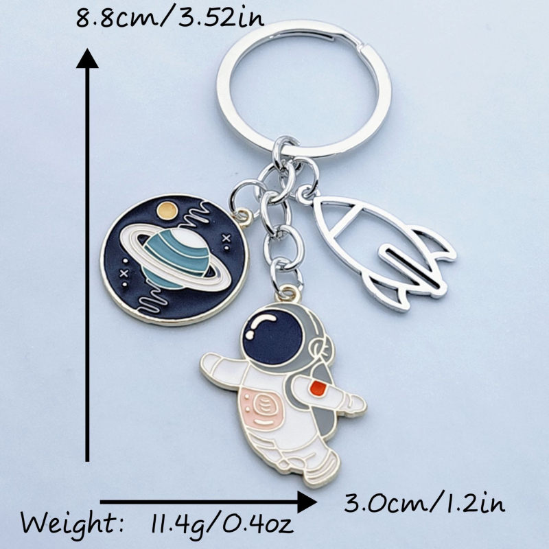 Európai és amerikai divatékszerek hátizsák medál űrhajós űrhajós rakéta bolygó kulcstartó
