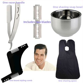 „Amazon“ karšto pardavimo vyriškų kirpėjų įrankių stiliaus rinkinys, barzdos skutimosi šukos, kirpimo audinys, plaukų dažymo skara
