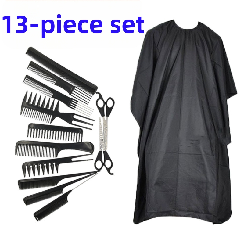 „Amazon“ karšto pardavimo vyriškų kirpėjų įrankių stiliaus rinkinys, barzdos skutimosi šukos, kirpimo audinys, plaukų dažymo skara