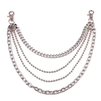 Pārrobežu retro panka stila moderns, stilīgs, modes metāla vidukļa ķēdes aksesuārs, personalizēts populārs daudzslāņu jostas kulona rotājums