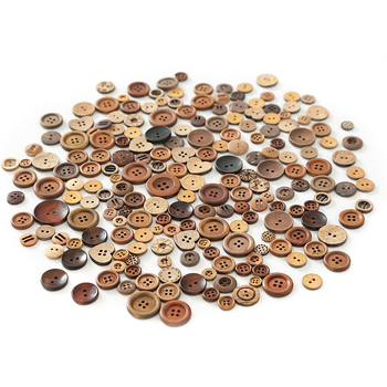 Ääreäärised täpisuuruses segatud isetehtud nööbid naturaalse puidu värvi puidust kookospähkli pandlaga vintage dekoratiivmaterjalidest