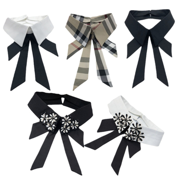 Jaunpienācējs ar bantīti un viltus apkakli, vasaras jaunpienācējs, viltus apkakles sieviešu universāls, moderns viltus apkakles apģērbs noliktavā