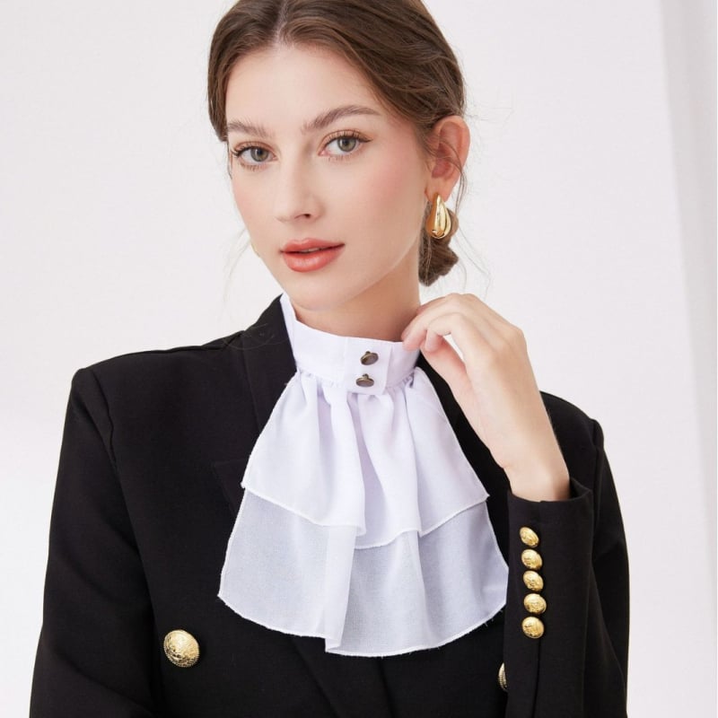 Prekogranična europska retro košulja od tkanine, tanki šal s vratom, palača, leptir-mašna, dvostruki sloj, prozračni šal za proljeće i jesen, prerušiti se