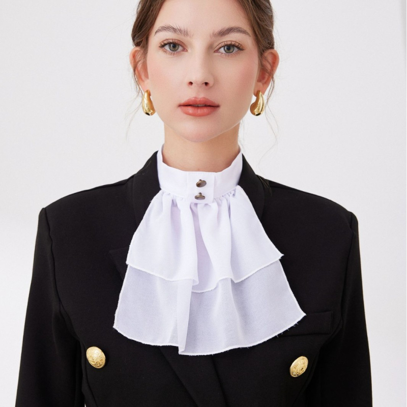 Prekogranična europska retro košulja od tkanine, tanki šal s vratom, palača, leptir-mašna, dvostruki sloj, prozračni šal za proljeće i jesen, prerušiti se