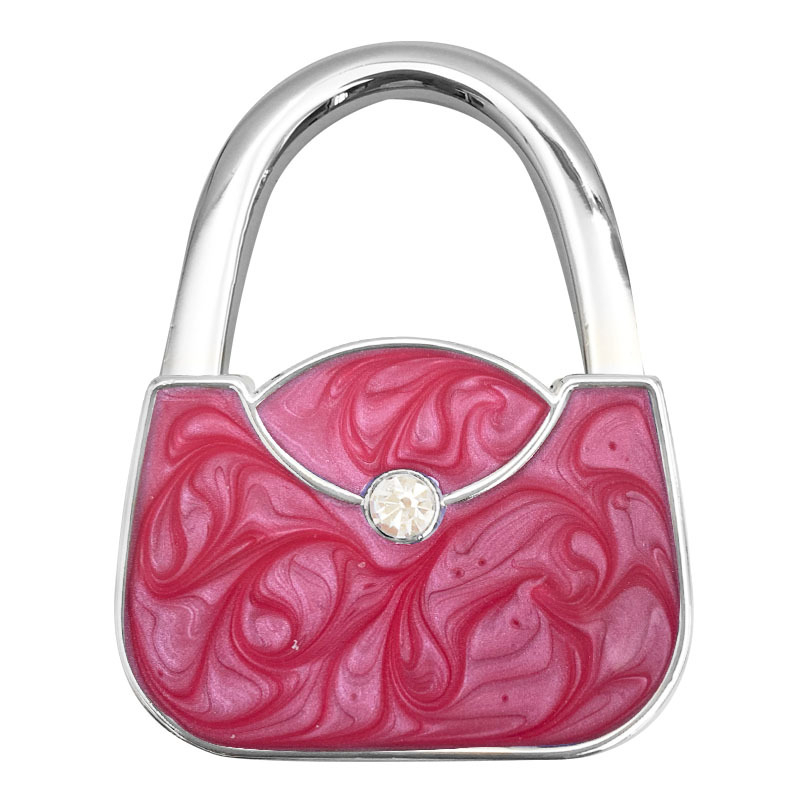 Olajcsepp alakú fúrózsák alakú akasztó, összecsukható, hordozható táskaakasztó, asztali fém táskaakasztó, karácsonyi harisnyaakasztó