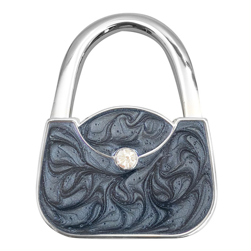 Olajcsepp alakú fúrózsák alakú akasztó, összecsukható, hordozható táskaakasztó, asztali fém táskaakasztó, karácsonyi harisnyaakasztó