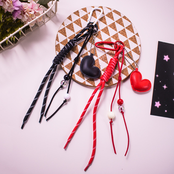 Miu Δερμάτινη τσάντα μπρελόκ αυτοκινήτου Love με δημιουργικό υφαντό ρωμαϊκό κόμπο, εξατομικευμένη κρεμαστή διακόσμηση σε όλα τα χρώματα