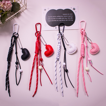 Miu Δερμάτινη τσάντα μπρελόκ αυτοκινήτου Love με δημιουργικό υφαντό ρωμαϊκό κόμπο, εξατομικευμένη κρεμαστή διακόσμηση σε όλα τα χρώματα