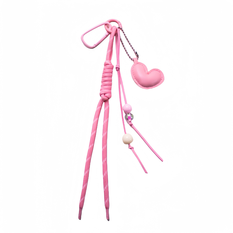 Miu színű bőr szerelmes autós kulcstartó táska medál kreatív szőtt római csomó minden egyezésű személyre szabott függő dekoráció