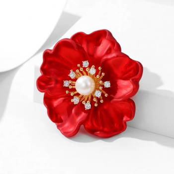 Червена цветна брошка дизайн ниша костюм Cheongsam аксесоари китайски стил висок клас дамска персонализирана брошка корсаж за жени