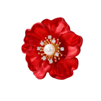 Червена цветна брошка дизайн ниша костюм Cheongsam аксесоари китайски стил висок клас дамска персонализирана брошка корсаж за жени