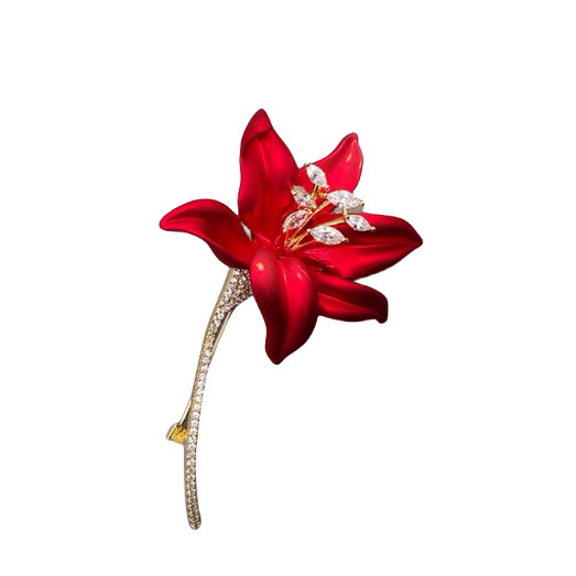 Червена цветна брошка дизайн ниша костюм Cheongsam аксесоари китайски стил висок клас дамска персонализирана брошка корсаж за жени