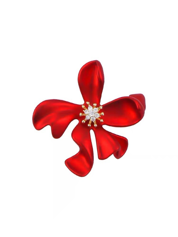 Червена цветна брошка дизайн ниша костюм Cheongsam аксесоари китайски стил висок клас дамска персонализирана брошка корсаж за жени