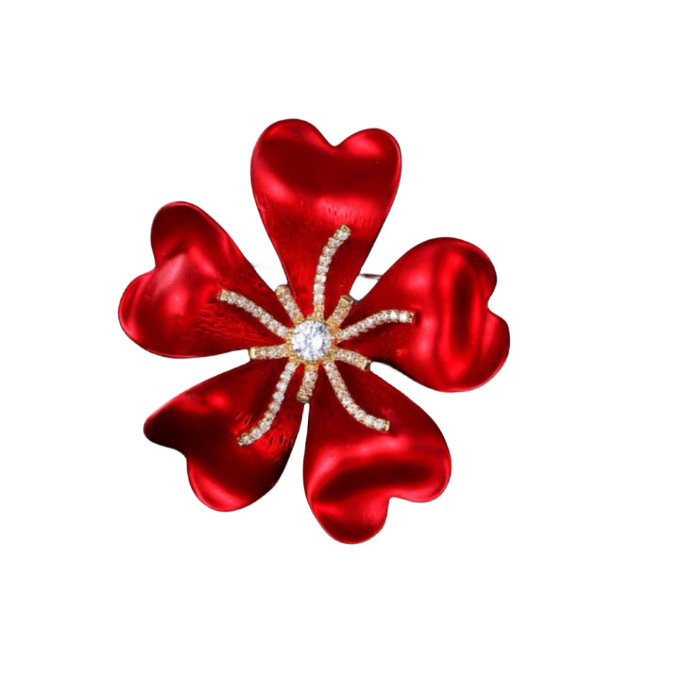 Червена цветна брошка дизайн ниша костюм Cheongsam аксесоари китайски стил висок клас дамска персонализирана брошка корсаж за жени