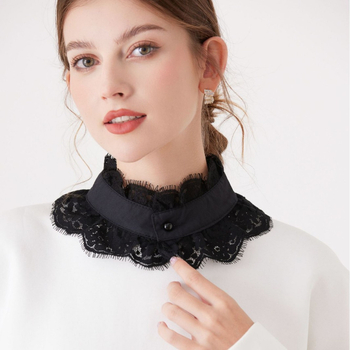 Παιδικό κολάρο Peter υψηλής ποιότητας, με ρετρό δαντέλα και μικρό κάθετο κολάρο, ασπρόμαυρο κοίλο διακοσμητικό κολάρο, διασυνοριακός, υψηλής ποιότητας