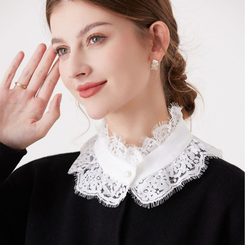 Παιδικό κολάρο Peter υψηλής ποιότητας, με ρετρό δαντέλα και μικρό κάθετο κολάρο, ασπρόμαυρο κοίλο διακοσμητικό κολάρο, διασυνοριακός, υψηλής ποιότητας