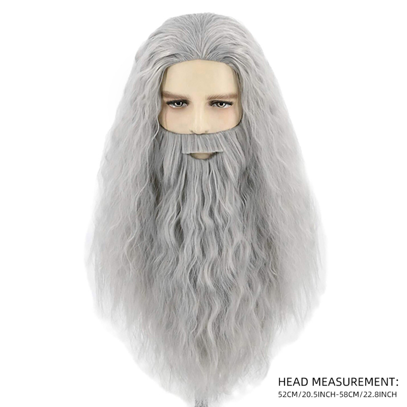 Властелинът на пръстените Хобит Гандалф Магьосник Перука Брада Костюм Перука косплей Перука Шапка Трансгранична