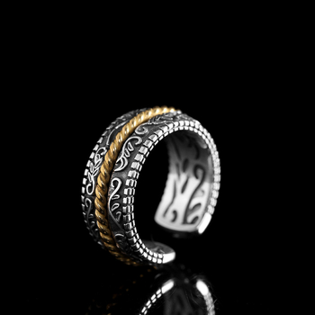 Emberi ezüst thai ezüst Seiko kézi ékszer S925 ezüst ékszer személyre szabott divatos férfi gyűrű nyitott gyűrű régi