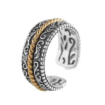 Ανθρώπινο Ασημένιο Ταϊλανδέζικο Ασημένιο Κοσμήματα Seiko Χειροποίητα Κοσμήματα S925 από Ασήμι Εξατομικευμένα Μοντέρνα Ανδρικά Δαχτυλίδια Ανοιχτό Δαχτυλίδι Παλιό